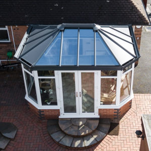 aerial view of conservatory roof with double glazing hythe